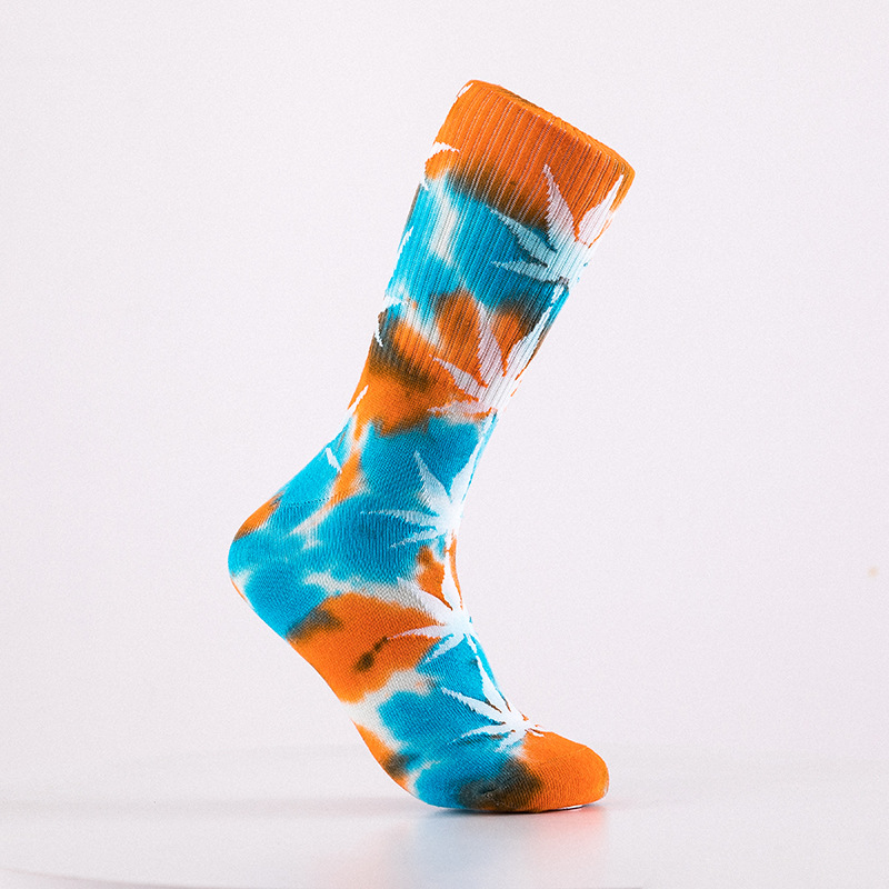 Tie Dye Socks Weed Skateboard Crew Socks - 3 Pairs